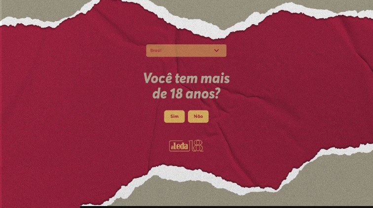 Entrada da landing: você tem mais de 18 anos?