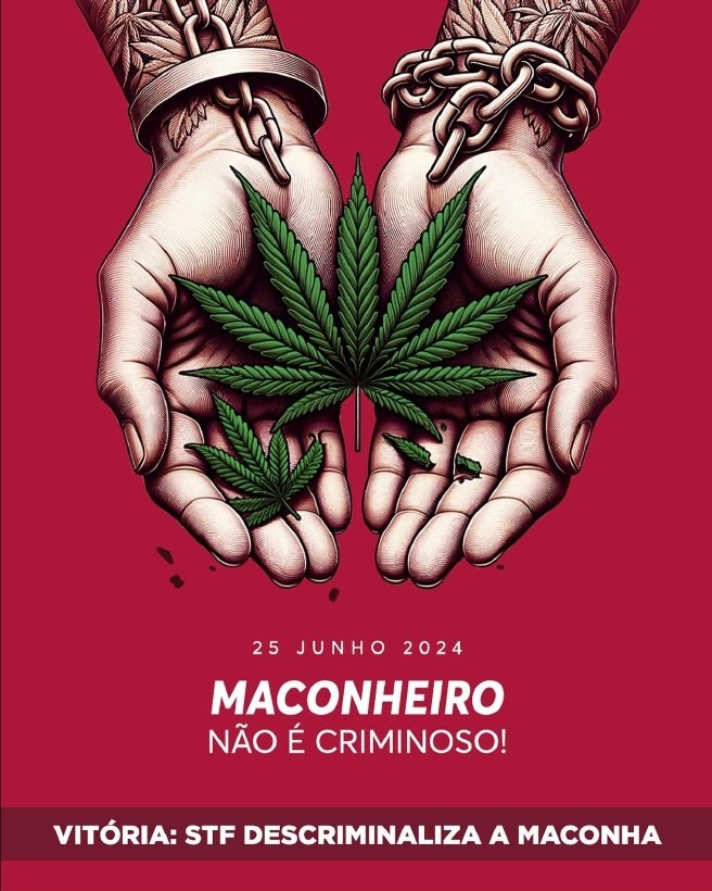 Post comemorativo: maconheiro não é criminoso, STF descriminaliza a maconha