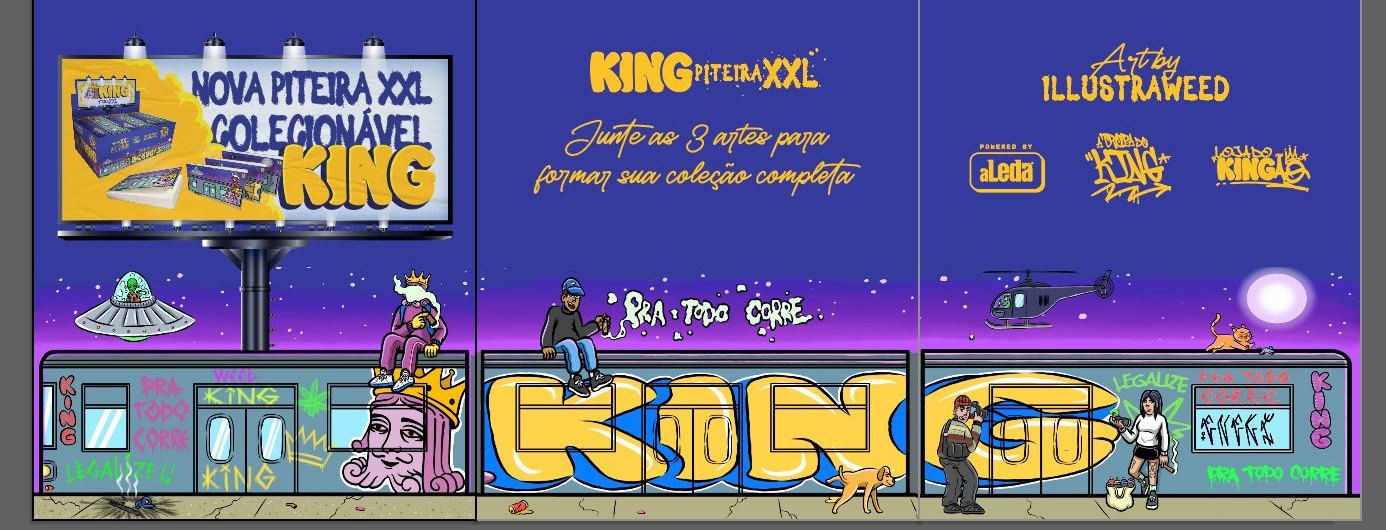 As três capas colecionáveis da piteira XXL montando um mural de metrô, edição noite