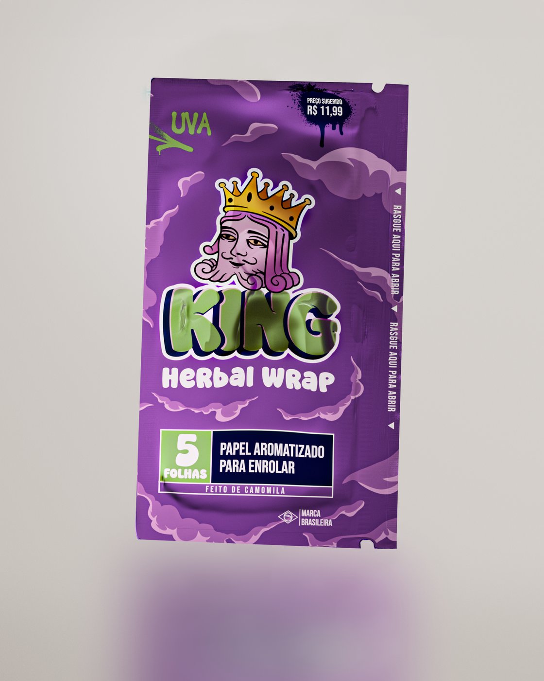 Still 3D do herbal wrap KING sabor uva