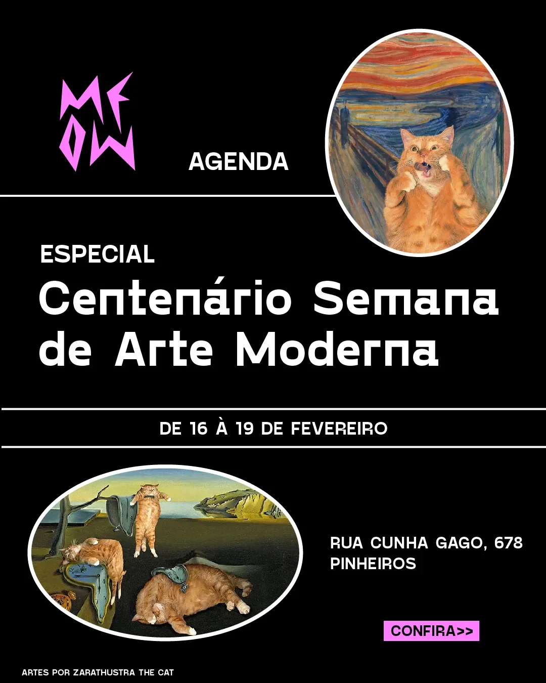 Capa do carrossel do centenário da Semana de Arte Moderna na MEOW
